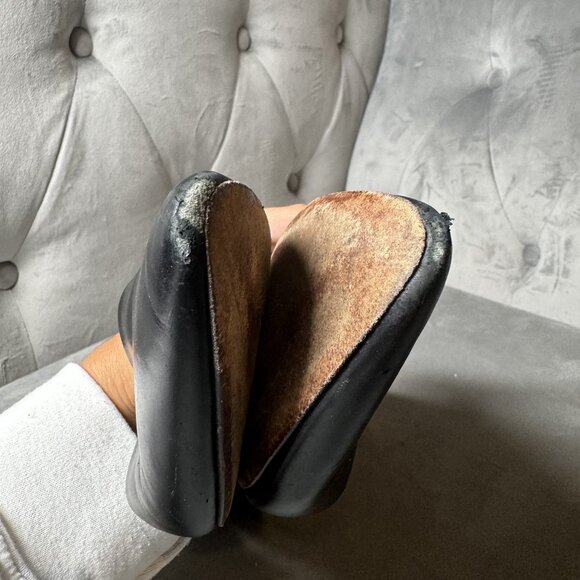 Vince Nina Pointed Toe D' Orsay Black Leather Flat Size 7 1/2 - Picture 3 of 12